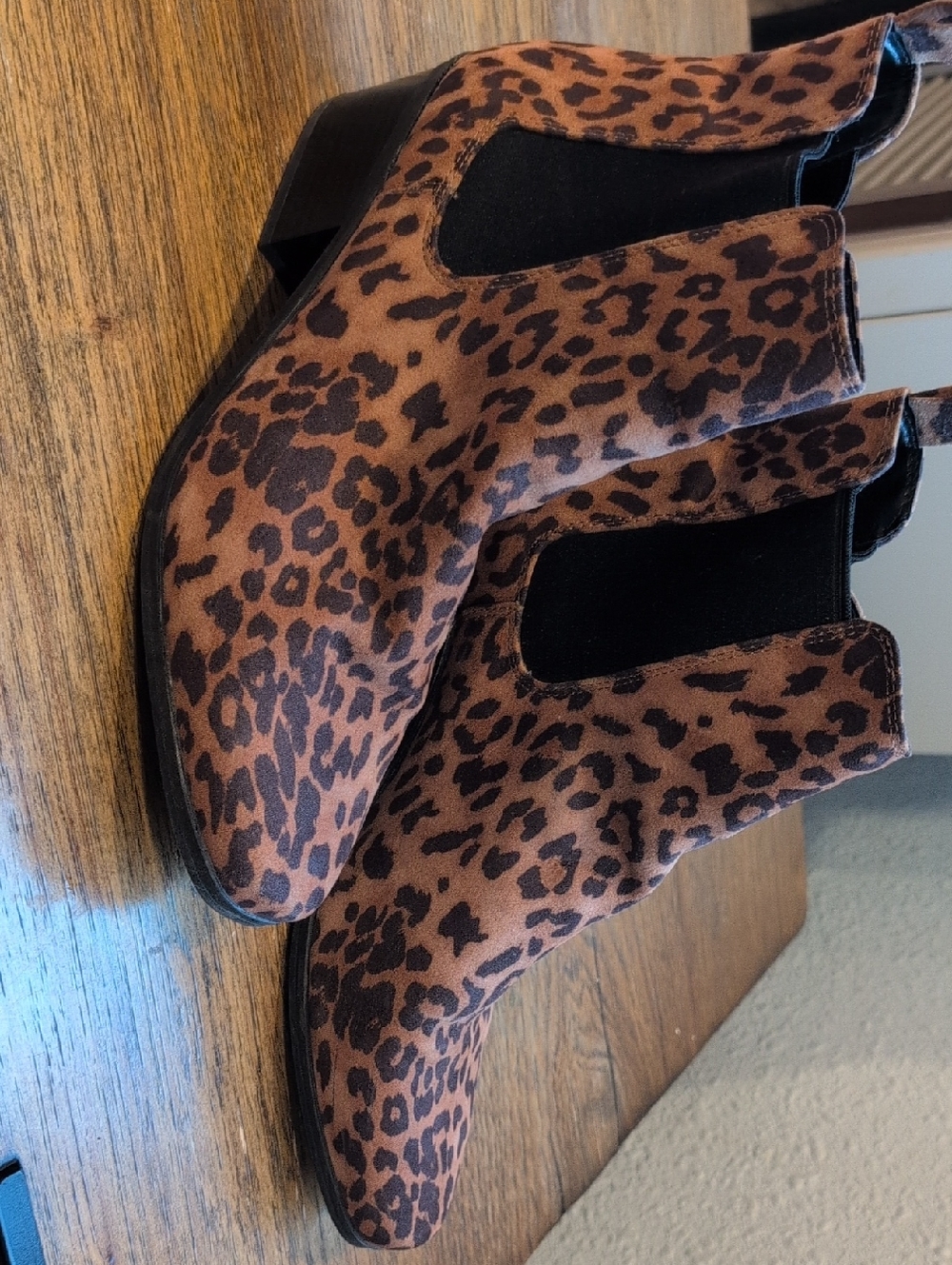 a new day Leopard-Print Chelsea Ankle Booties - Brown/Black